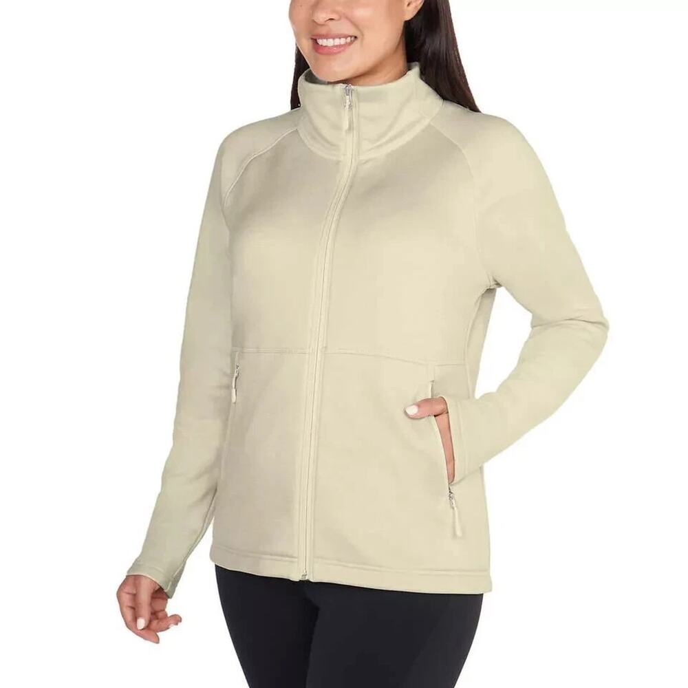 Kirkland Signature Ladies' Fleece Full Zip Jacket Cream 2XL New With Tag